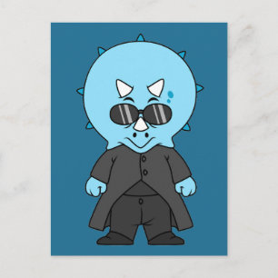 Illustration Of A Matrix Triceratops. Postcard