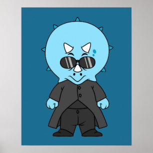 Illustration Of A Matrix Triceratops. Poster