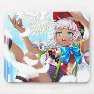 "Illustration of a Modern Dreaming Girl" Mouse Mat