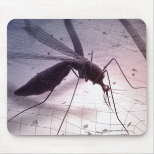 Illustration of a mosquito biting mouse mat