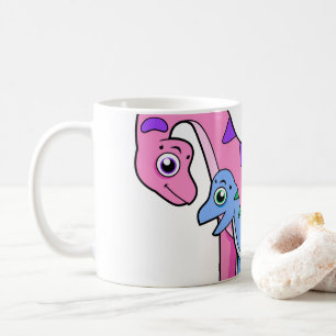 Illustration Of A Mother And Child Brachiosaurus. Coffee Mug
