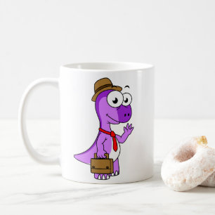 Illustration Of A Pachycephalosaurus Businessman. Coffee Mug