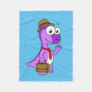 Illustration Of A Pachycephalosaurus Businessman. Fleece Blanket