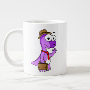 Illustration Of A Pachycephalosaurus Businessman. Large Coffee Mug