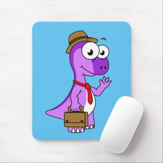 Illustration Of A Pachycephalosaurus Businessman. Mouse Mat