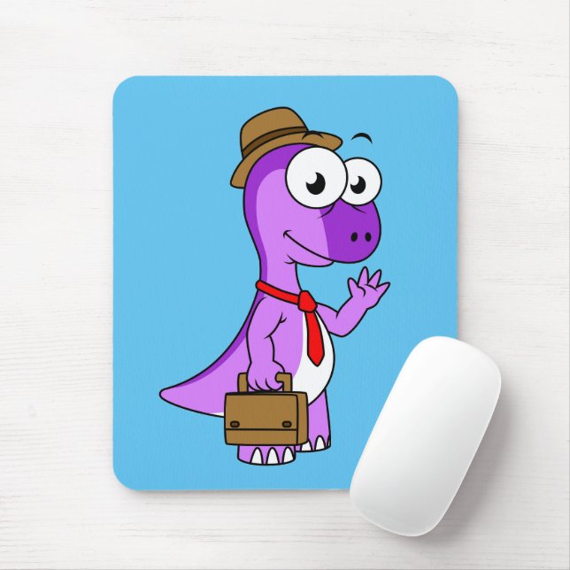 Illustration Of A Pachycephalosaurus Businessman. Mouse Mat (With Mouse)