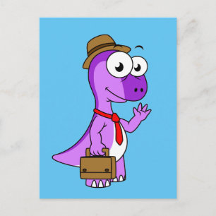 Illustration Of A Pachycephalosaurus Businessman. Postcard