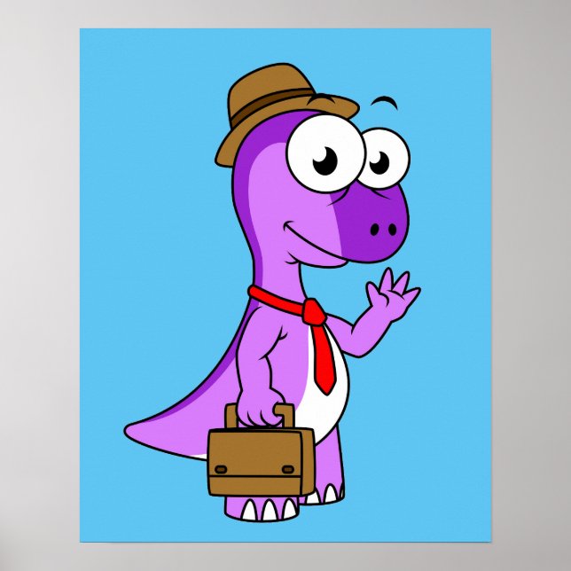 Illustration Of A Pachycephalosaurus Businessman. Poster (Front)