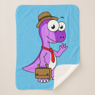 Illustration Of A Pachycephalosaurus Businessman. Sherpa Blanket