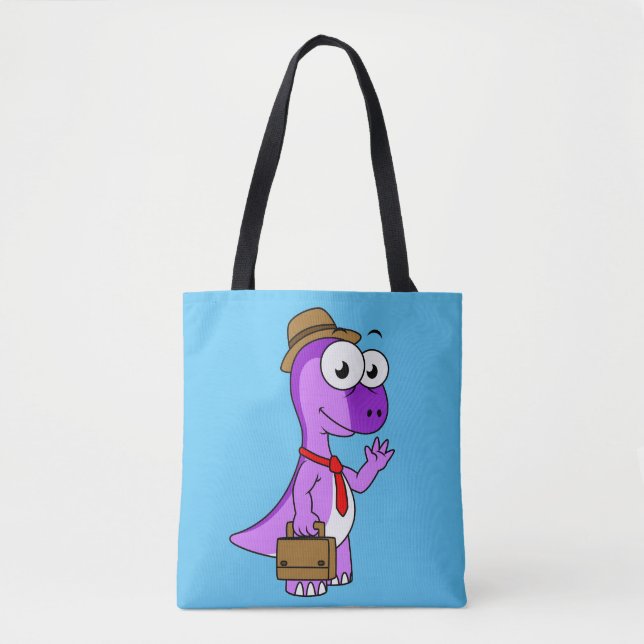 Illustration Of A Pachycephalosaurus Businessman. Tote Bag (Front)
