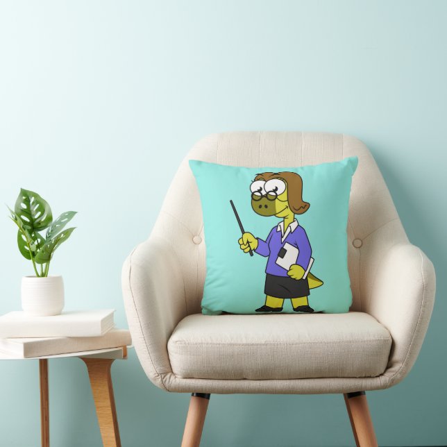 Illustration Of A Pachycephalosaurus Teacher. Cushion (Chair)