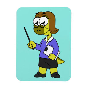 Illustration Of A Pachycephalosaurus Teacher. Magnet