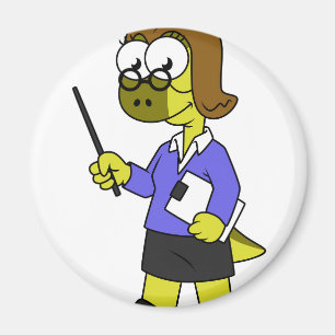 Illustration Of A Pachycephalosaurus Teacher. Magnet