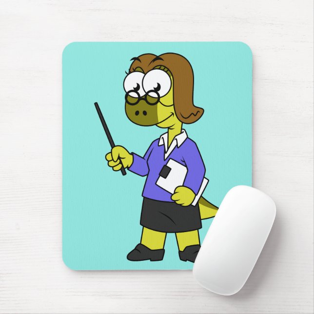 Illustration Of A Pachycephalosaurus Teacher. Mouse Mat (With Mouse)