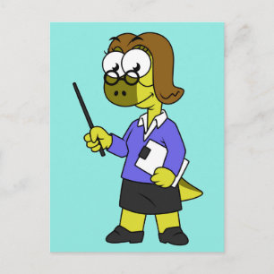 Illustration Of A Pachycephalosaurus Teacher. Postcard