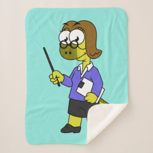 Illustration Of A Pachycephalosaurus Teacher. Sherpa Blanket