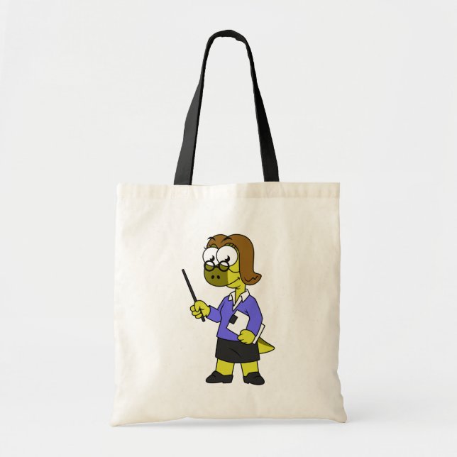 Illustration Of A Pachycephalosaurus Teacher. Tote Bag (Front)