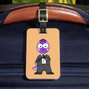 Illustration Of A Pachycephalosaurus Transporter. Luggage Tag