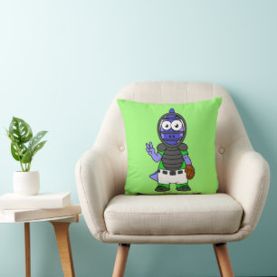 Illustration Of A Parasaurolophus Baseball Catcher Cushion
