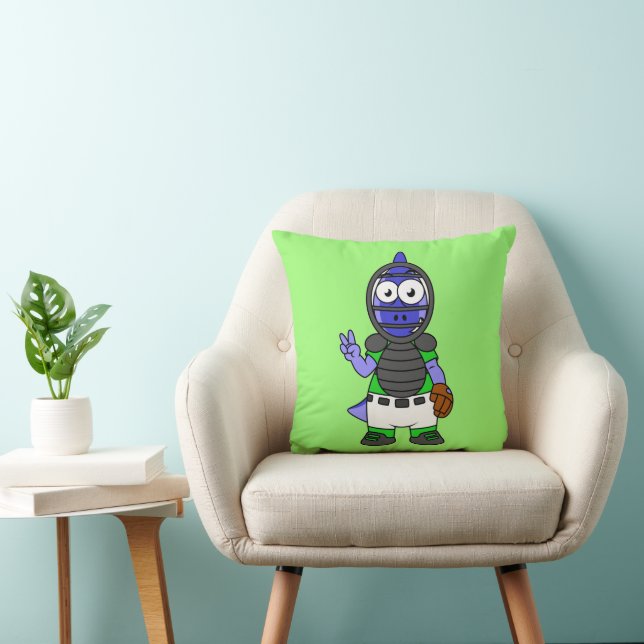 Illustration Of A Parasaurolophus Baseball Catcher Cushion (Chair)