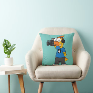 Illustration Of A Parasaurolophus Camera Operator. Cushion