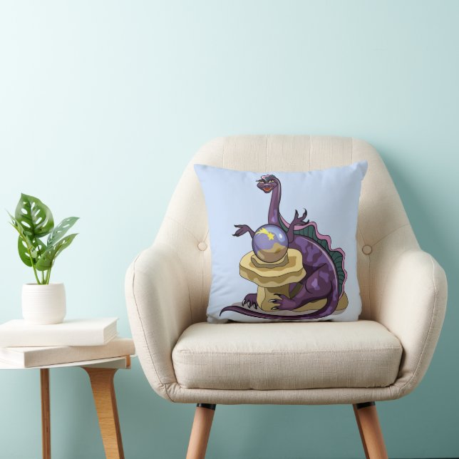 Illustration Of A Plateosaurus Fortune Teller. Cushion (Chair)