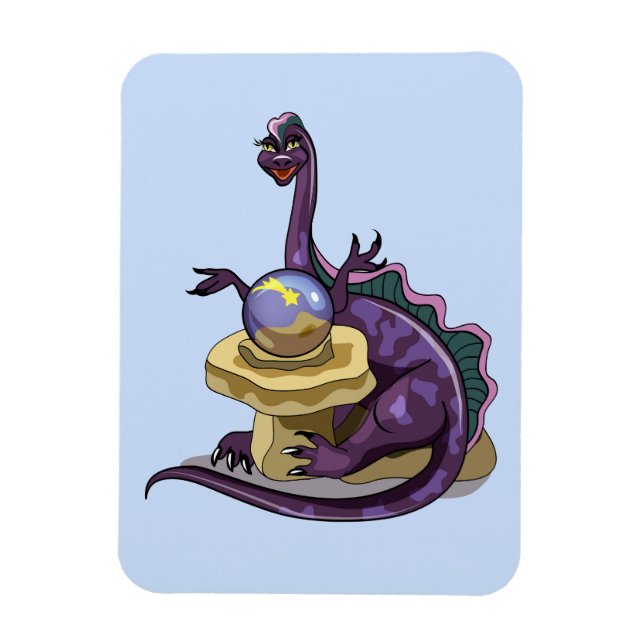 Illustration Of A Plateosaurus Fortune Teller. Magnet (Vertical)
