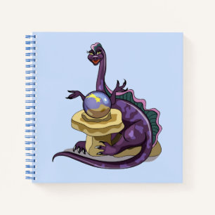 Illustration Of A Plateosaurus Fortune Teller. Notebook