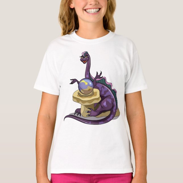 Illustration Of A Plateosaurus Fortune Teller. T-Shirt (Front)