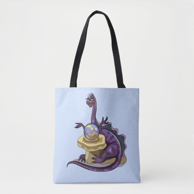 Illustration Of A Plateosaurus Fortune Teller. Tote Bag (Front)