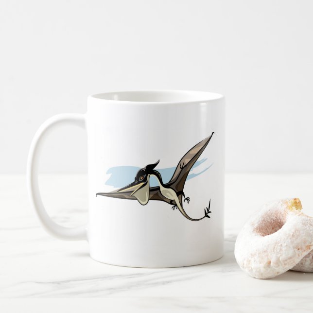 Illustration Of A Pteranodon Dinosaur. Coffee Mug (With Donut)