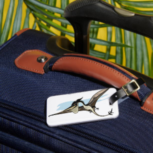 Illustration Of A Pteranodon Dinosaur. Luggage Tag