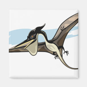 Illustration Of A Pteranodon Dinosaur. Magnet