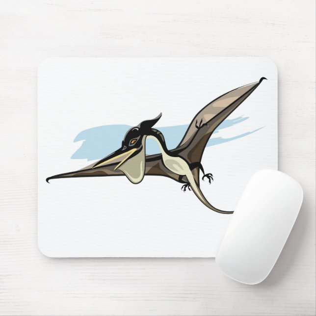 Illustration Of A Pteranodon Dinosaur. Mouse Mat (With Mouse)