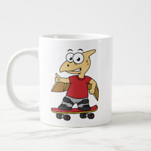 Illustration Of A Pterosaur Skateboarding. Large Coffee Mug