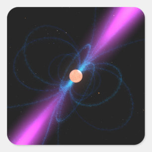 Illustration of a pulsar square sticker
