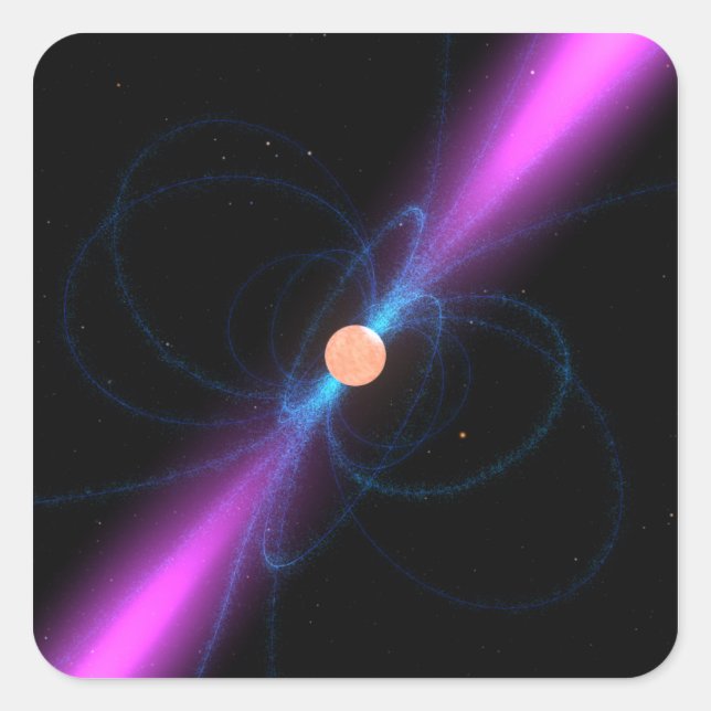 Illustration of a pulsar square sticker (Front)
