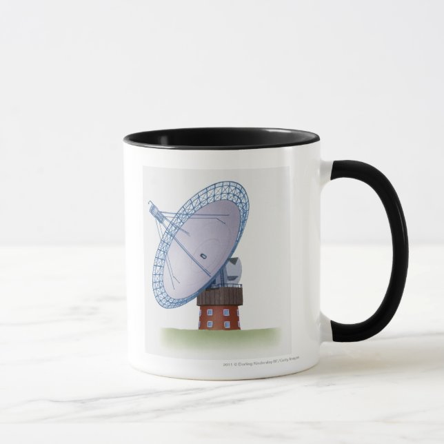 Illustration of a radio telescope mug (Right)
