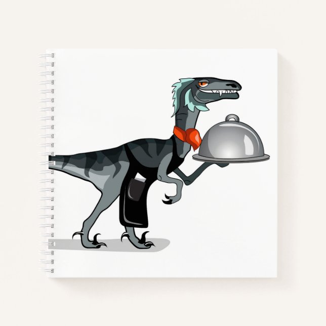 Illustration Of A Raptor Food Waiter. Notebook (Front)