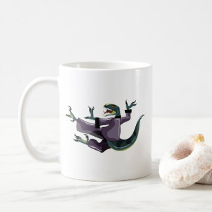 Illustration Of A Raptor Performing Karate. Coffee Mug