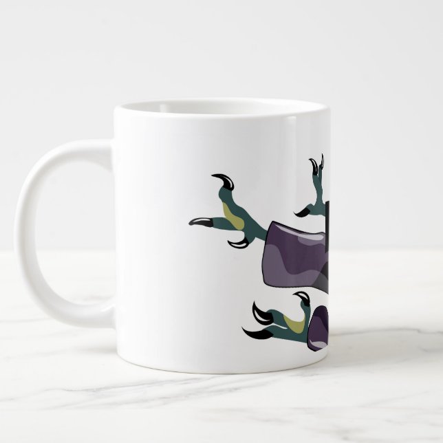 Illustration Of A Raptor Performing Karate. Large Coffee Mug (Left)