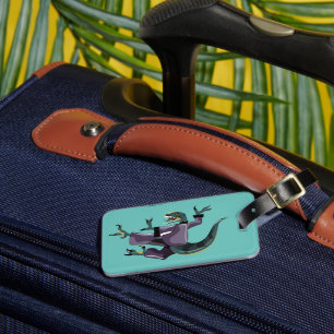 Illustration Of A Raptor Performing Karate. Luggage Tag
