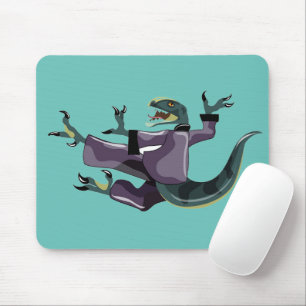 Illustration Of A Raptor Performing Karate. Mouse Mat
