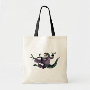 Illustration Of A Raptor Performing Karate. Tote Bag
