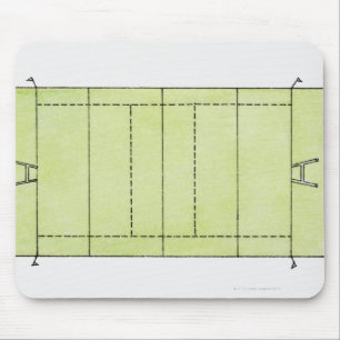 Illustration of a rugby pitch mouse mat
