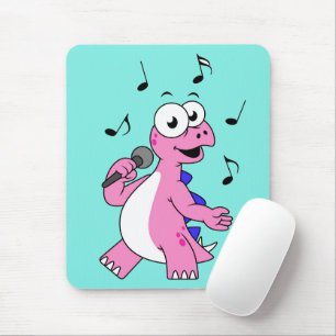 Illustration Of A Singing Stegosaurus. Mouse Mat