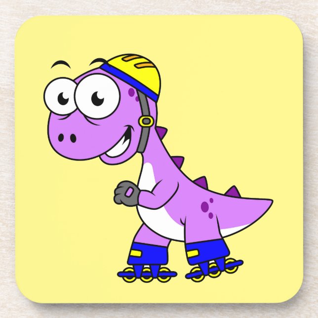 Illustration Of A Skating Tyrannosaurus Rex. Coaster (Front)