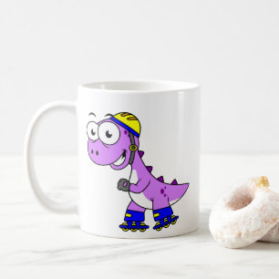 Illustration Of A Skating Tyrannosaurus Rex. Coffee Mug