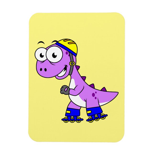 Illustration Of A Skating Tyrannosaurus Rex. Magnet (Vertical)