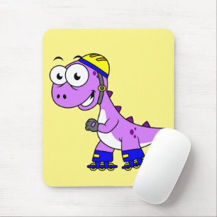 Illustration Of A Skating Tyrannosaurus Rex. Mouse Mat